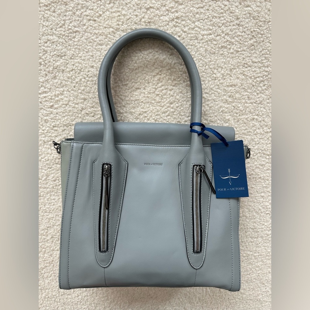 Pour La Victoire Gray Satchel Structured Design